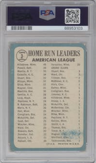 Harmon Killebrew/Boog Powell/Mickey Mantle from the 1965 Topps set graded by PSA and given an overall grade of 1.
