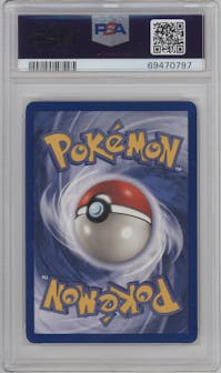 Venusaur from the 1999 Pokemon set graded by PSA and given an overall grade of 8.