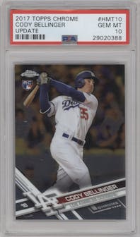 Cody Bellinger from the 2017 Topps Chrome Update Series set graded by PSA and given an overall grade of 10.