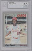 Lou Brock from the 1970 Topps set graded by Beckett and given an overall grade of 7.5.