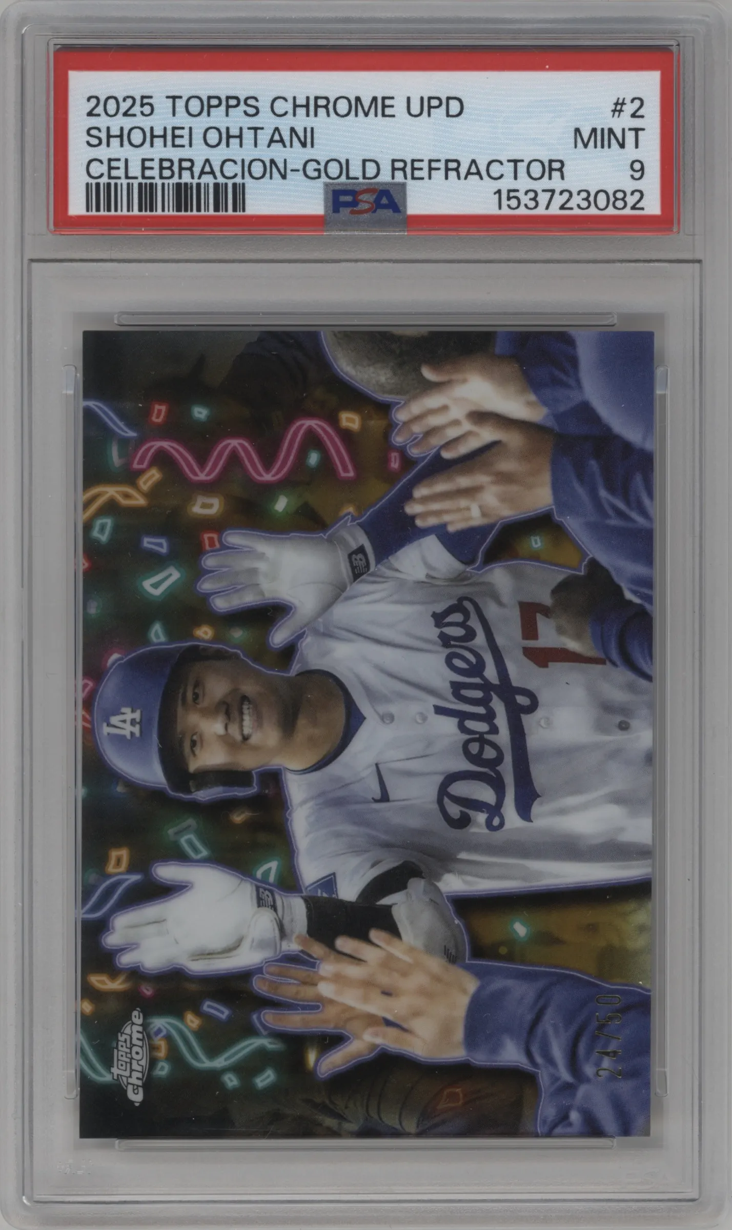 2025 Topps Chrome Update Celebracion Shohei Ohtani Gold Refractor #CT-2 PSA 9