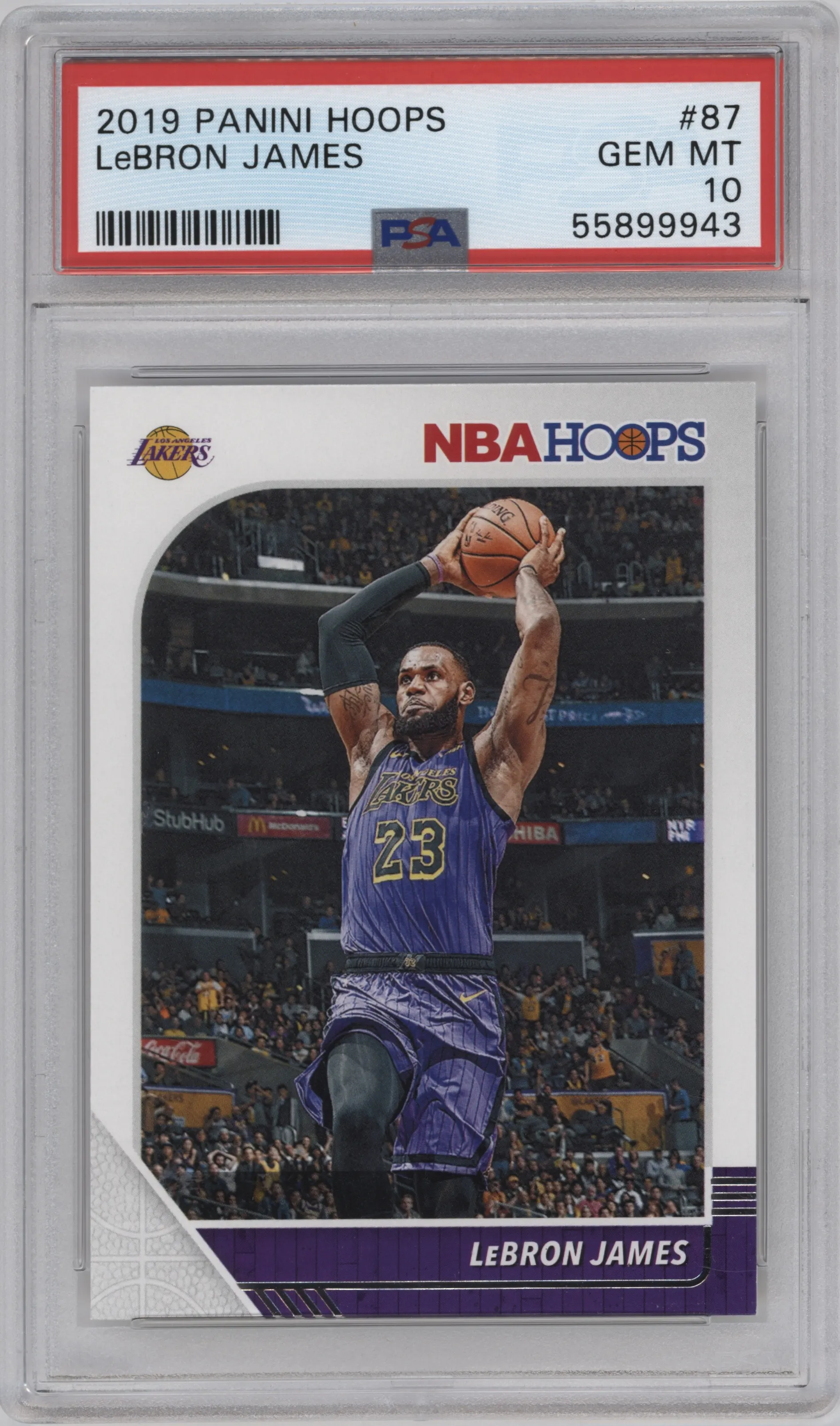 2019 Panini NBA Hoops LeBron James #87 PSA 10