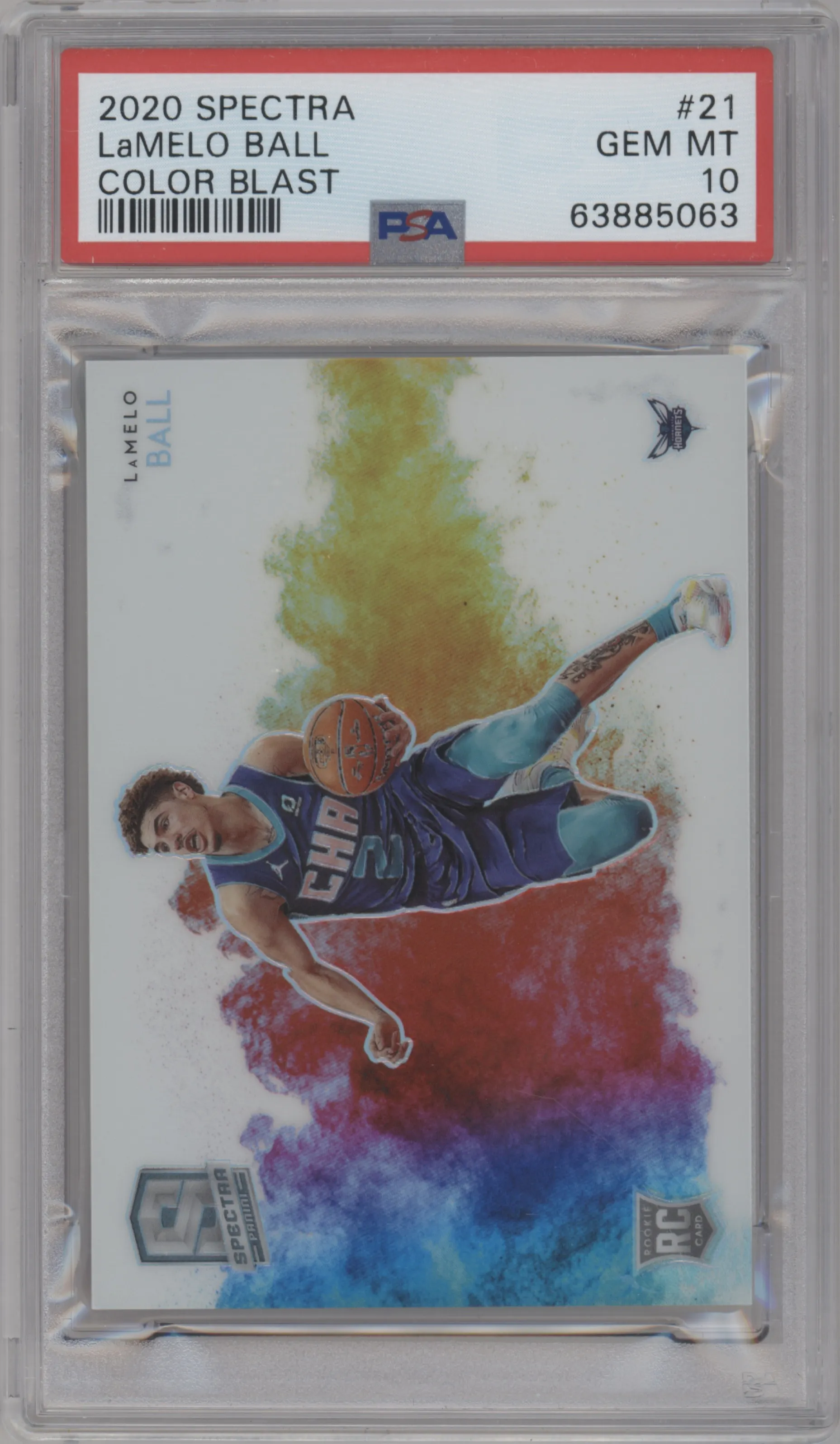 2020 Panini Spectra Color Blast LaMelo Ball #21 PSA 10