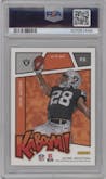 Josh Jacobs from the 2019 Panini Absolute set graded by PSA and given an overall grade of 10.