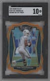 Tua Tagovailoa from the 2020 Panini Select set featuring a Die-Cut Orange parallel graded by SGC and given an overall grade of 10.
