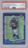 Anthony Richardson from the 2023 Donruss Optic set featuring a Hyper Blue  parallel graded by PSA and given an overall grade of 10.