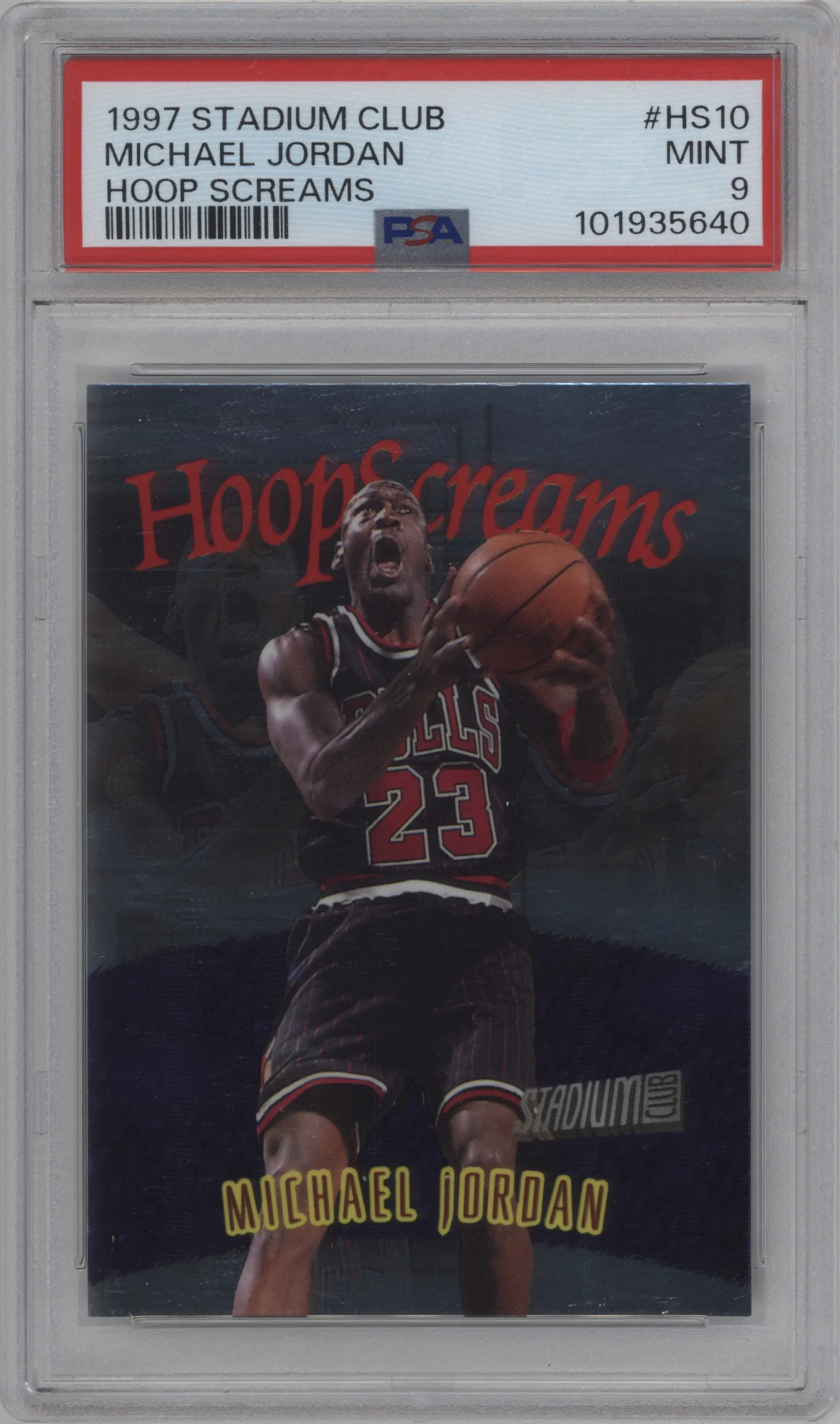 1997 Topps Stadium Club Hoop Screams Michael Jordan #HS10 PSA 9