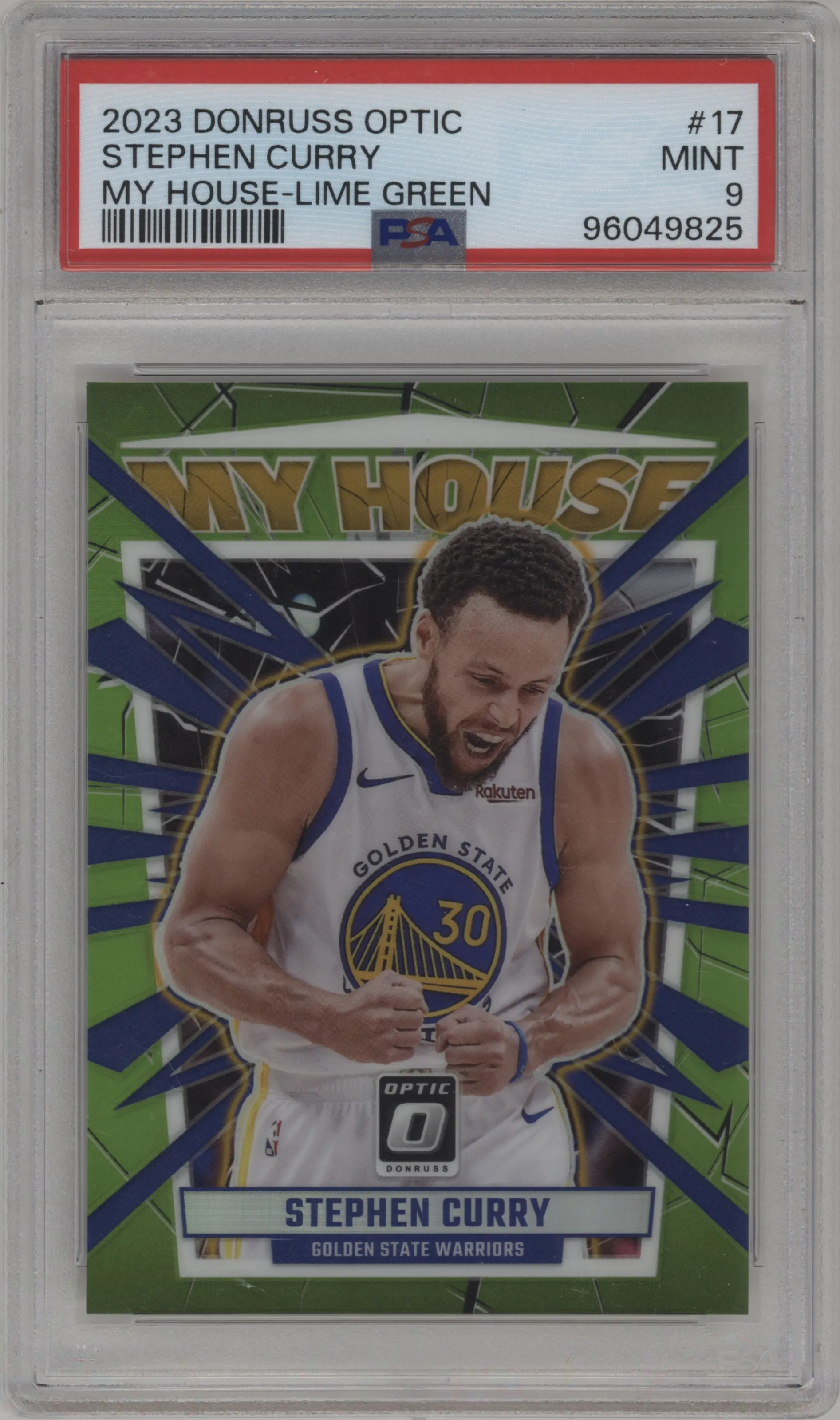 2023 Donruss Optic My House Stephen Curry Lime Green #17 PSA 9