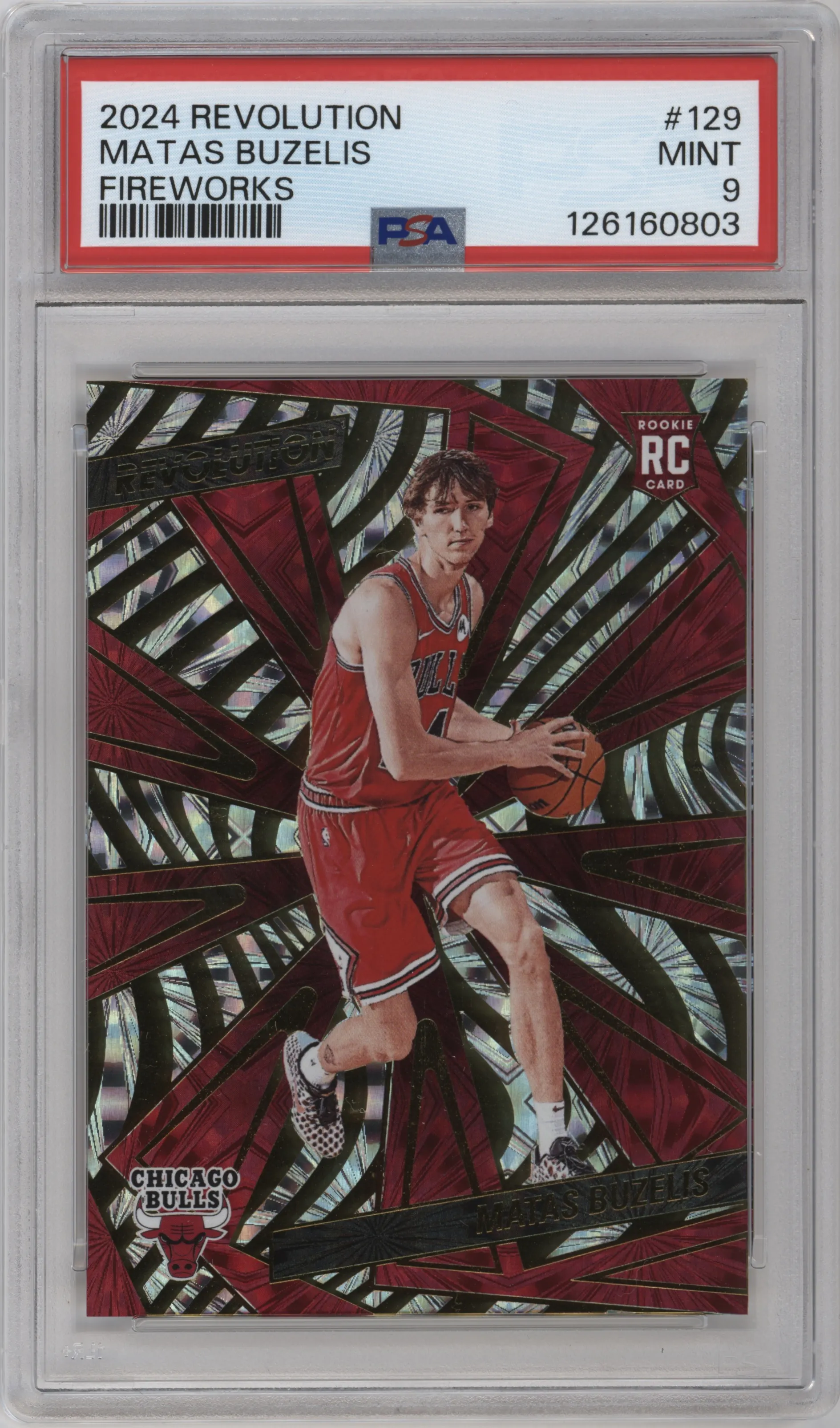 2024 Panini Revolution Matas Buzelis Fireworks PSA 9