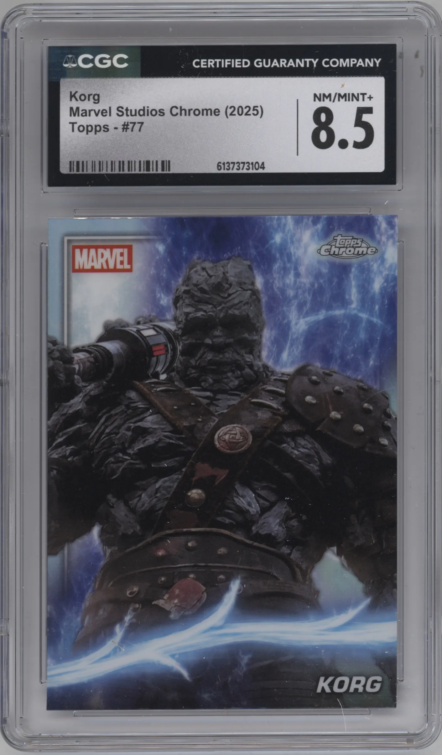 2025 Topps Chrome Marvel Studios Korg CGC 8.5
