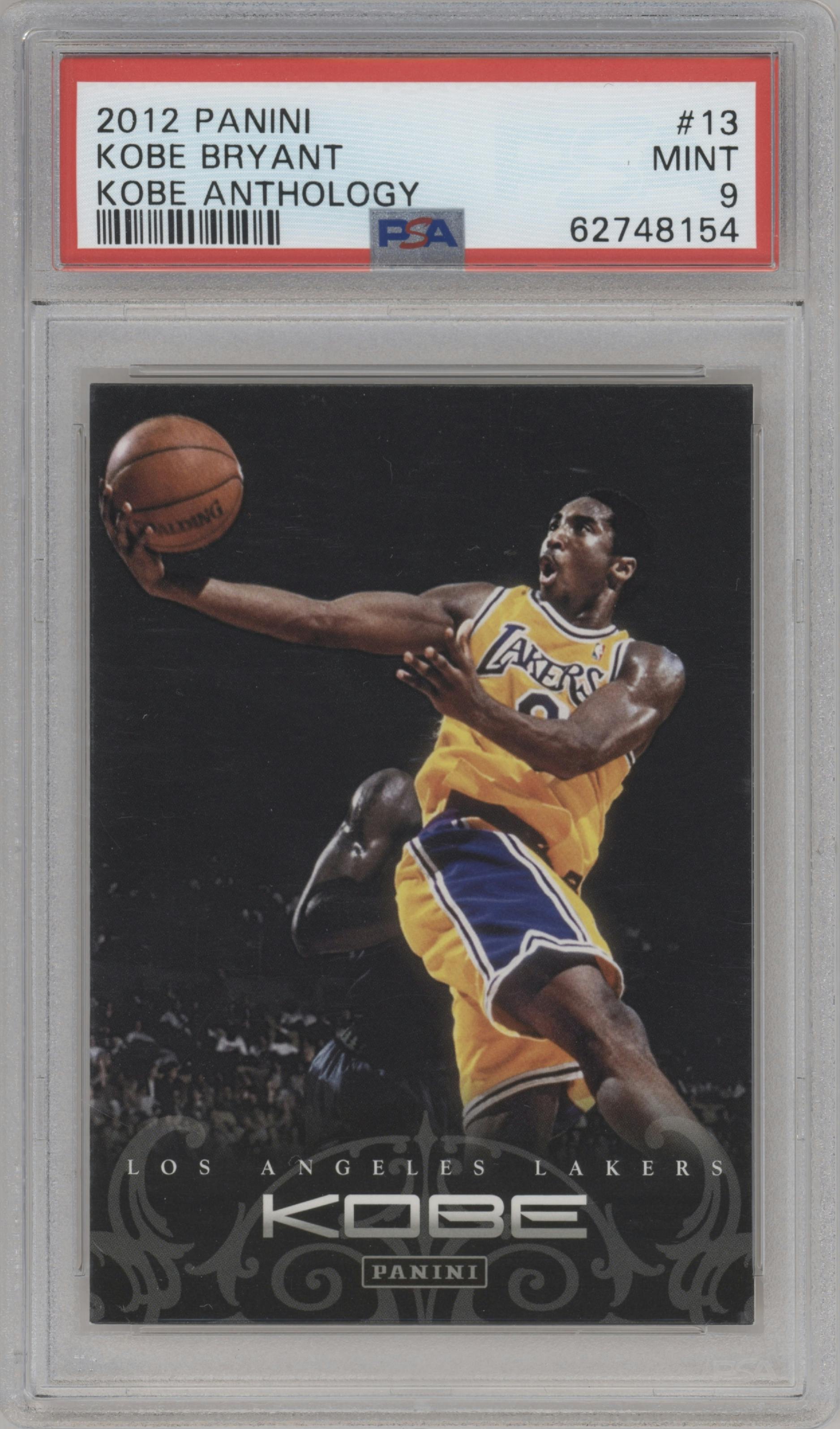 Kobe Bryant from the 2012-13 Panini Kobe Anthology  set graded by PSA and given an overall grade of 9.