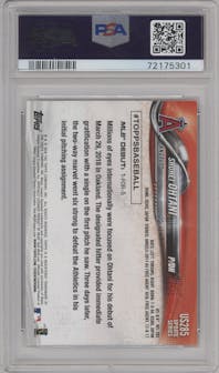 Shohei Ohtani from the 2018 Topps Update set graded by PSA and given an overall grade of 9.