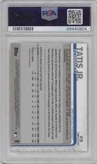 Fernando Tatis Jr. from the 2019 Topps Complete Set set graded by PSA and given an overall grade of 10.
