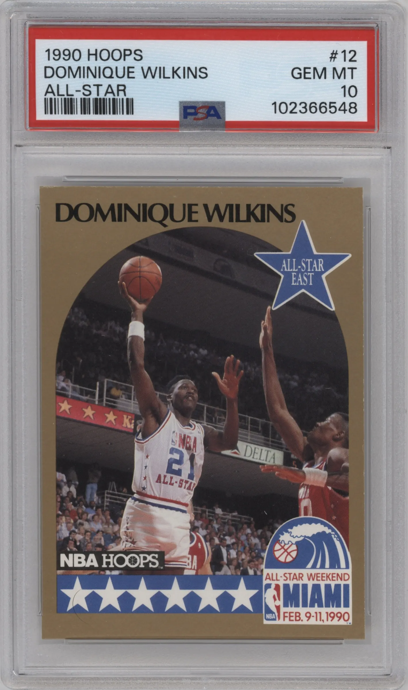 1990 NBA Hoops Dominique Wilkins #12 PSA 10