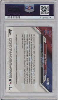 Shane Gillis from the 2024 Topps Now set featuring a Blue parallel graded by PSA and given an overall grade of 10.