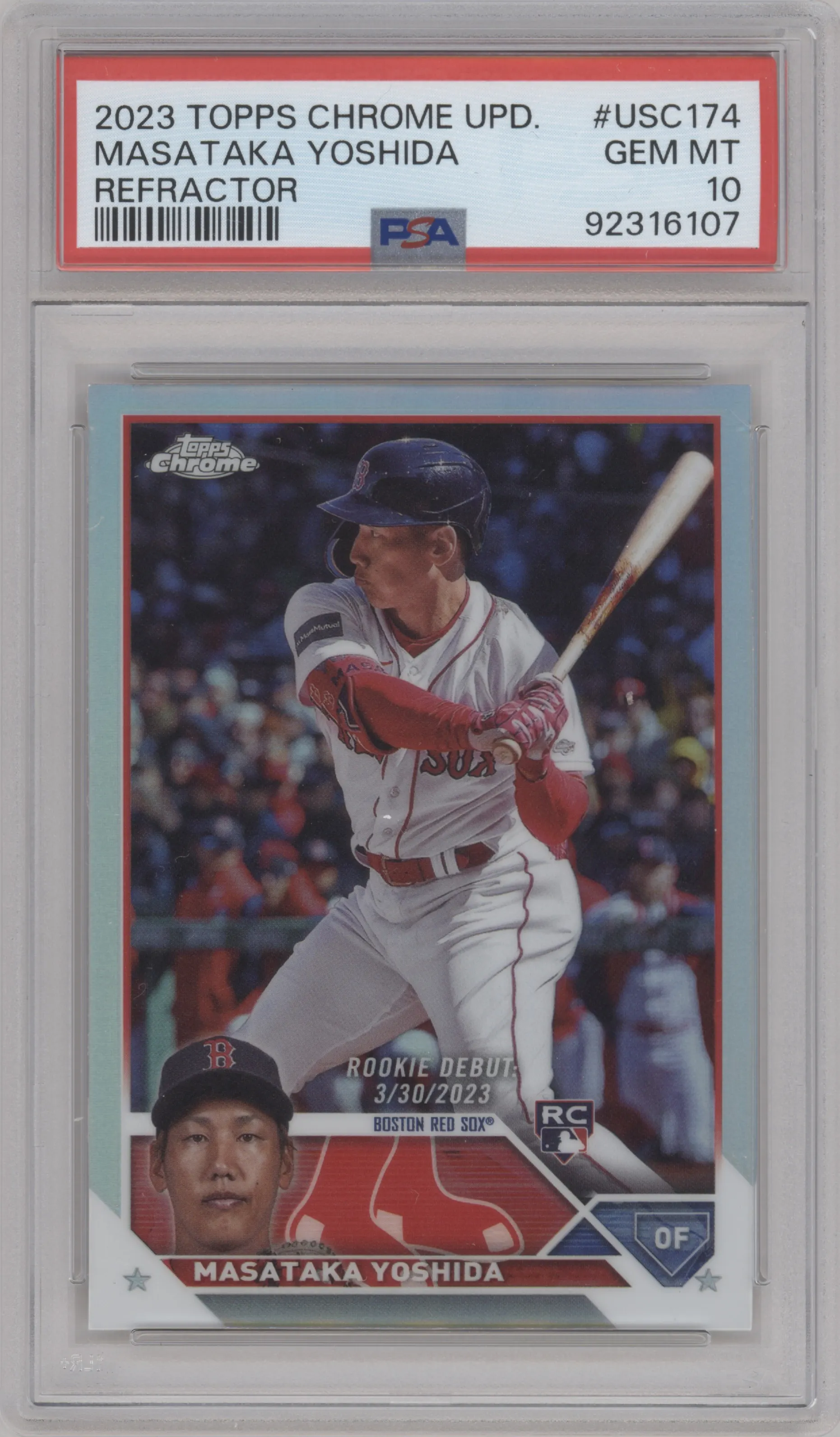 2023 Topps Chrome Update Masataka Yoshida Refractor #USC174 PSA 10