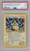 Lt. Surge's Electabuzz from the 2000 Pokemon GH set graded by PSA and given an overall grade of 7.