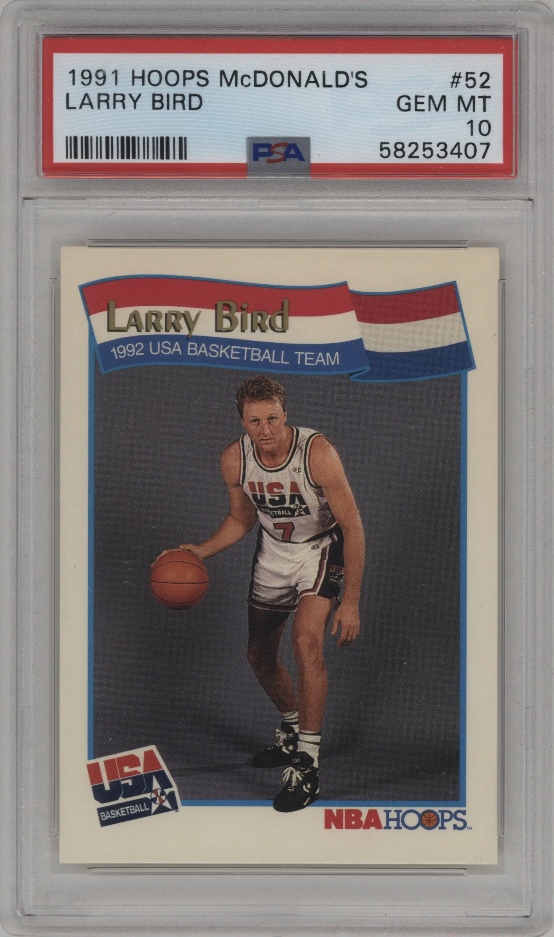 1991 NBA Hoops McDonald's Larry Bird #52 PSA 10