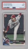 Shohei Ohtani from the 2018 Bowman set graded by PSA and given an overall grade of 9.