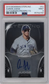 Aaron Judge from the 2013 Bowman Sterling set graded by PSA and given an overall grade of 9.