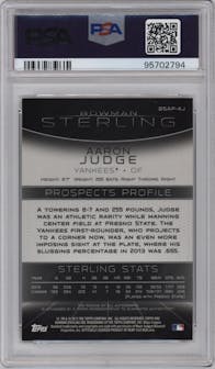 Aaron Judge from the 2013 Bowman Sterling set graded by PSA and given an overall grade of 9.