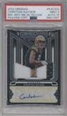 Christian Watson from the 2022 Panini Obsidian set featuring a Electric Etch Yellow parallel graded by PSA and given an overall grade of 9.