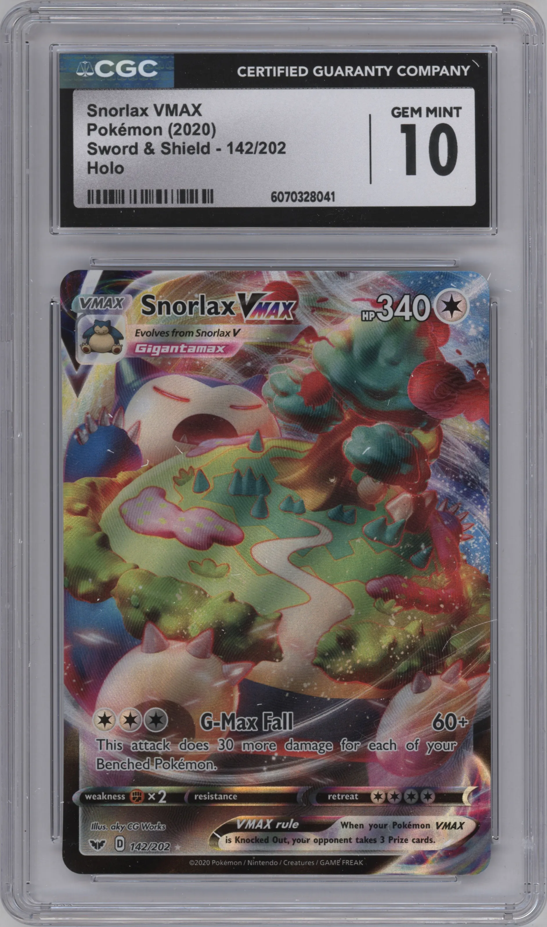 2020 Pokemon SWSH Snorlax VMAX #142 CGC 10