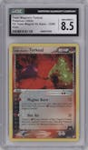 Team Magma's Torkoal from the 2004 Pokemon EX set graded by CSG and given an overall grade of 8.5.