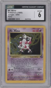 Mr. Mime from the 1999 Pokemon set graded by CSG and given an overall grade of 6.