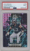 Jason Kelce from the 2023 Panini Mosaic set featuring a Choice Nebula parallel graded by PSA and given an overall grade of 9.