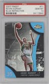 Kevin Durant from the 2007-08 Topps Finest set featuring a Blue Refractor parallel graded by PSA and given an overall grade of 10.