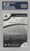 Kevin Durant from the 2007-08 Topps Finest set featuring a Blue Refractor parallel graded by PSA and given an overall grade of 10.