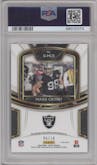 Maxx Crosby from the 2020 Panini Select set featuring a Gold Prizm parallel graded by PSA and given an overall grade of 10.