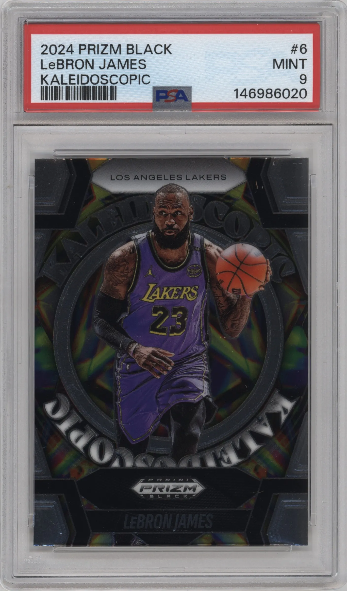 2024 Panini Prizm Black Kaleidoscopic LeBron James #6 PSA 9