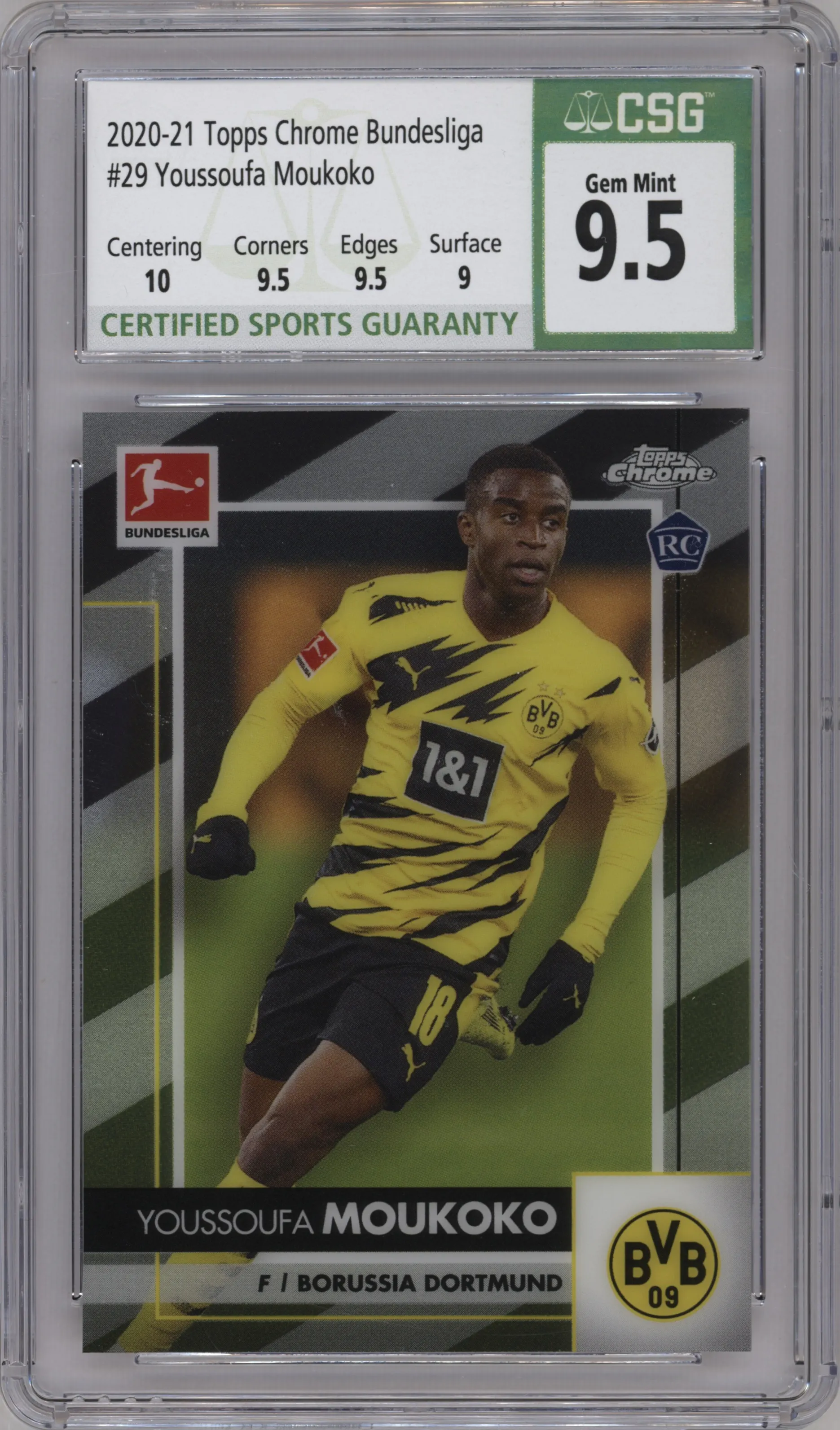 2020 Topps Chrome Bundesliga Youssoufa Moukoko #29 CGC 9.5
