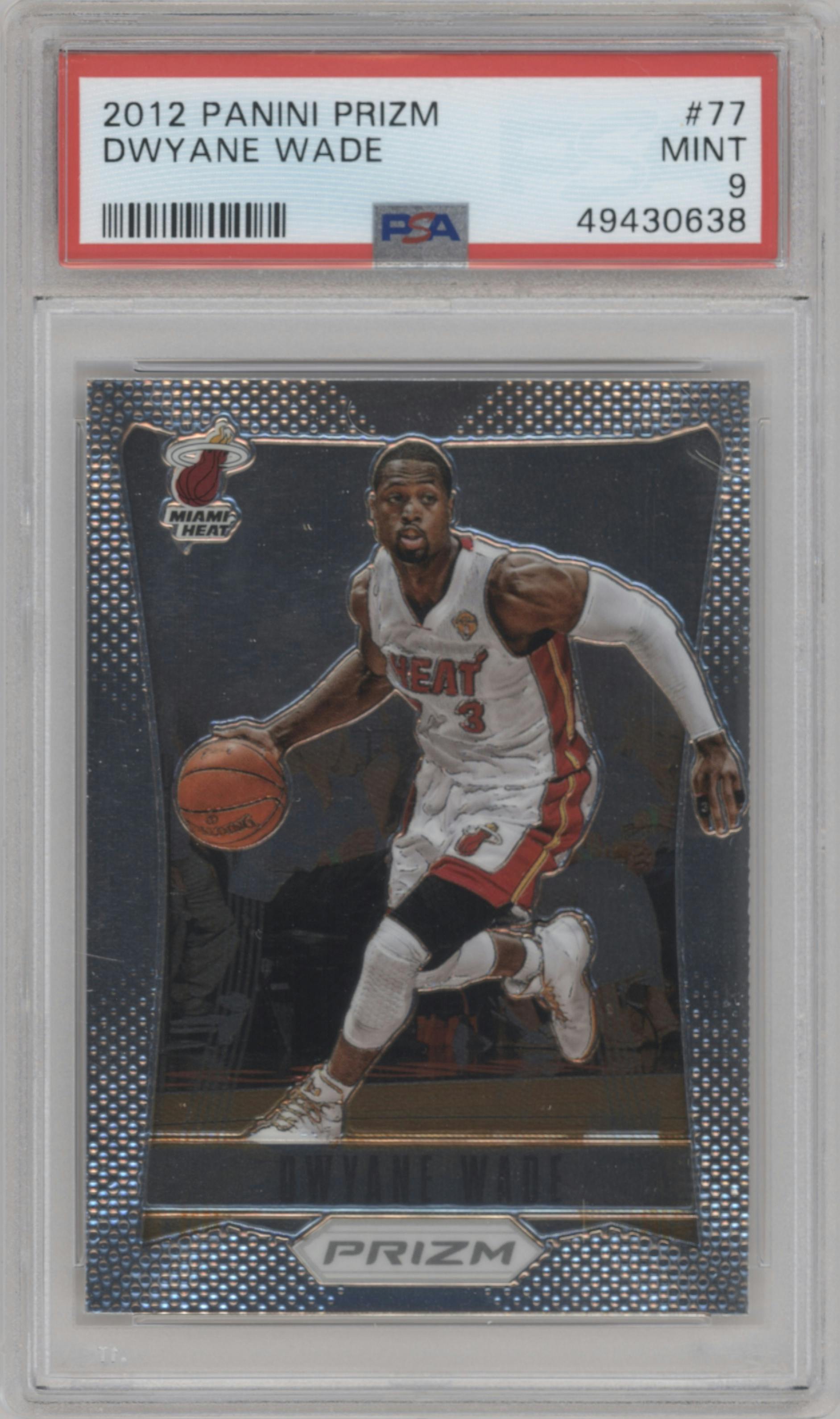 Dwyane Wade from the 2012-13 Panini Prizm set graded by PSA and given an overall grade of 9.