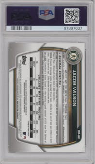 Jacob Wilson from the 2023 Bowman Draft set graded by PSA and given an overall grade of 10.