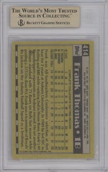Frank Thomas from the 1990 Topps set graded by Beckett and given an overall grade of 9.5.