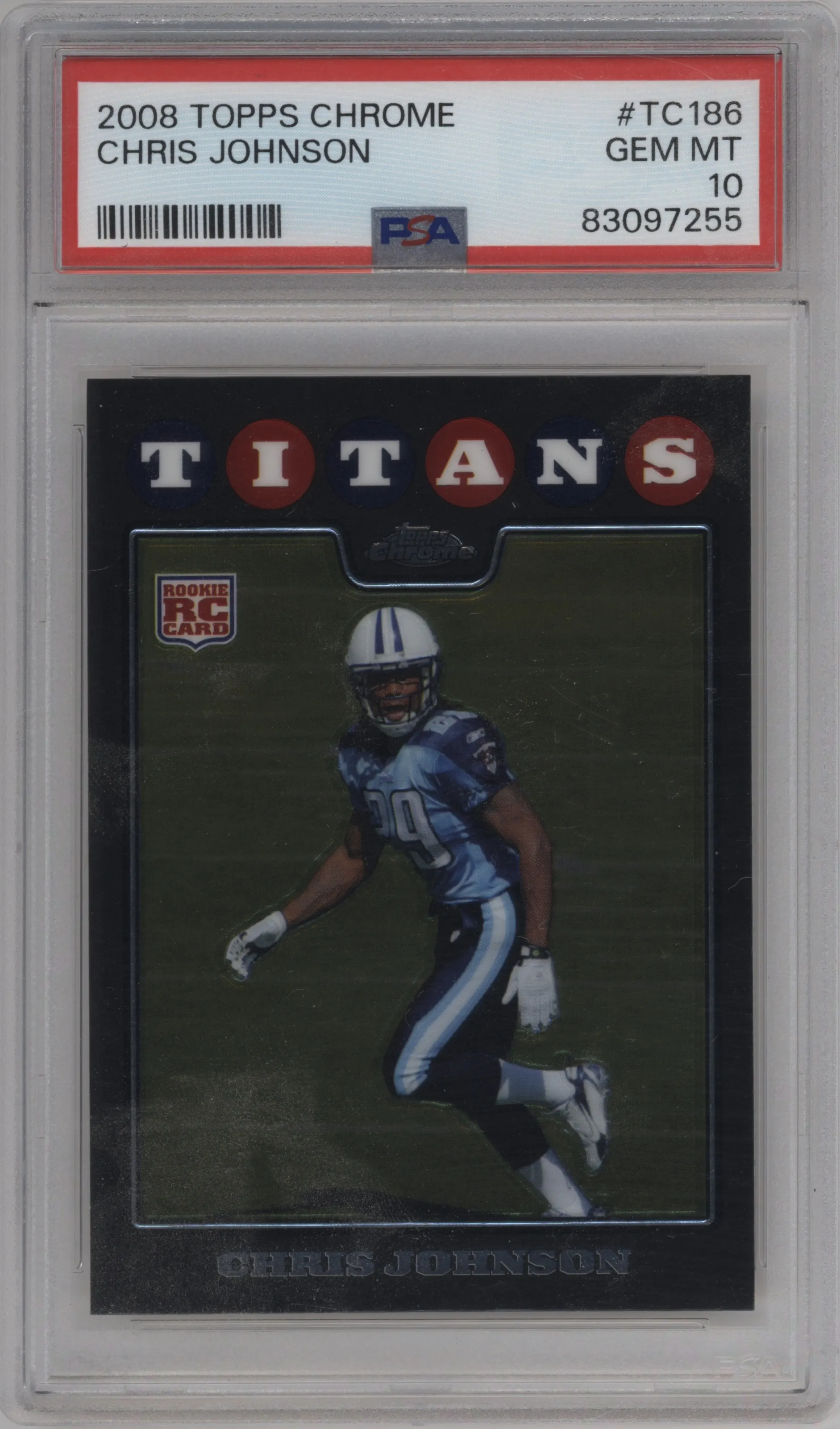 2008 Topps Chrome Chris Johnson #TC186 PSA 10