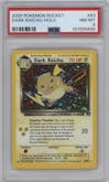 Dark Raichu from the 2000 Pokemon set graded by PSA and given an overall grade of 8.