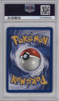 Dark Raichu from the 2000 Pokemon set graded by PSA and given an overall grade of 8.