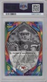 Patrick Mahomes II from the 2017 Panini Prizm set graded by PSA and given an overall grade of 10.