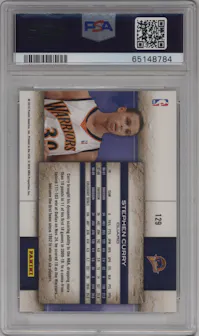 Stephen Curry from the 2009-10 Panini Studio set graded by PSA and given an overall grade of 10.