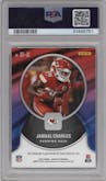 Jamaal Charles from the 2022 Panini Absolute set featuring a Blue parallel graded by PSA and given an overall grade of 9.