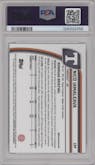 Nico Iamaleava from the 2024 Bowman University Chrome set featuring a Gold Shimmer parallel graded by PSA and given an overall grade of 10.