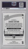 Shohei Ohtani from the 2018 Panini Donruss Optic set graded by PSA and given an overall grade of 9.