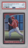 Shohei Ohtani from the 2018 Panini Donruss Optic set graded by PSA and given an overall grade of 9.