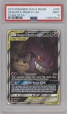 Gengar & Mimikyu GX from the 2019 Pokemon S&M  set graded by PSA and given an overall grade of 9.