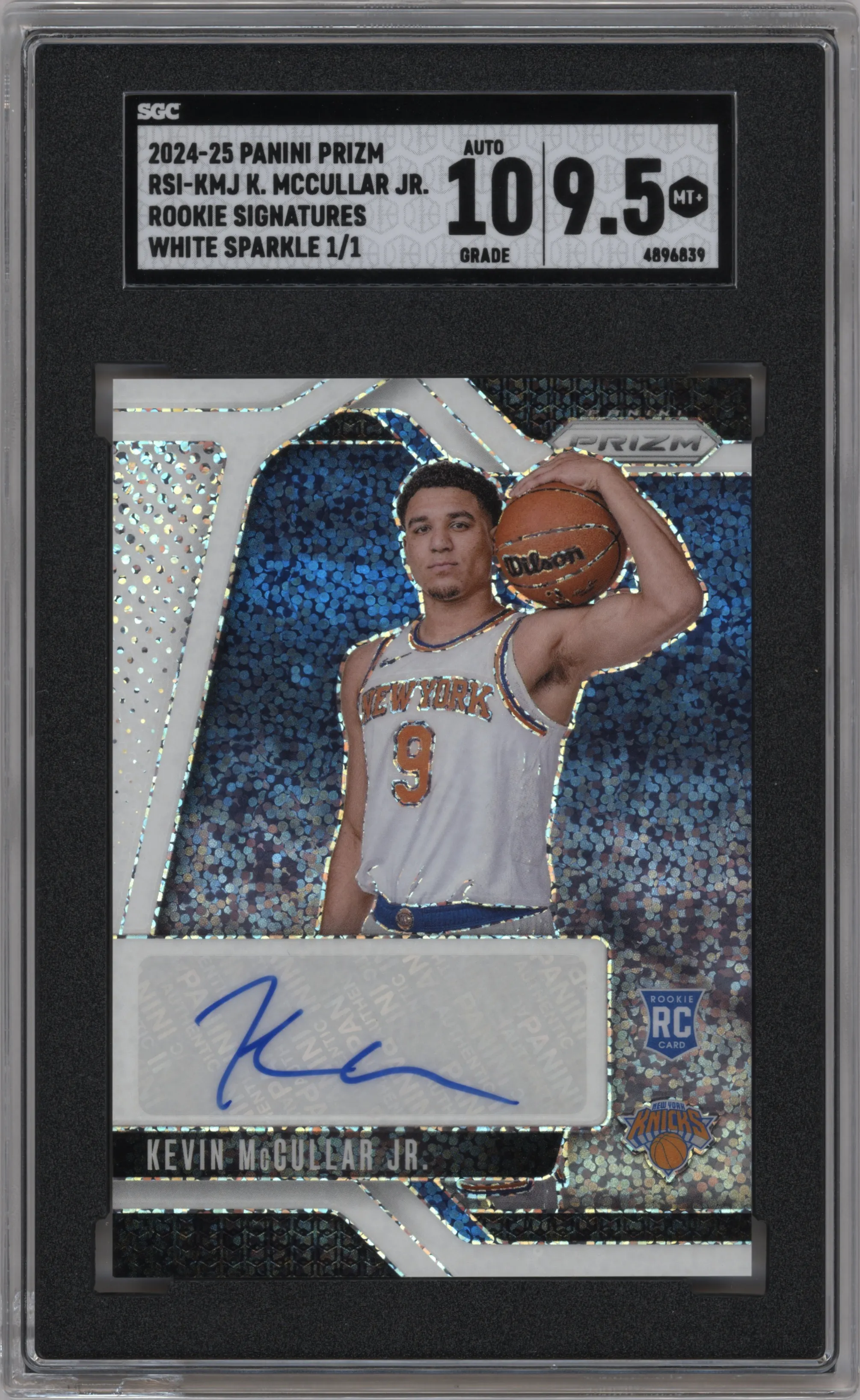 2024 Panini Prizm Rke.Sig. Kevin McCullar Jr. White Sparkle Prizm #RSI-KMJ SGC 9.5