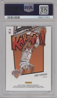Obi Toppin from the 2020-21 Panini Crown Royale set graded by PSA and given an overall grade of 10.